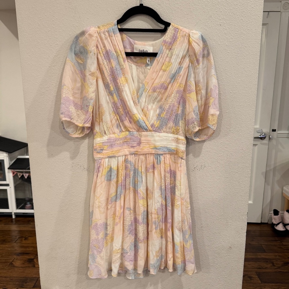 ba&sh Small Floral Puff Sleeve Dress